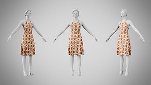 Dress 22 Warm Geometric Organic 3D model