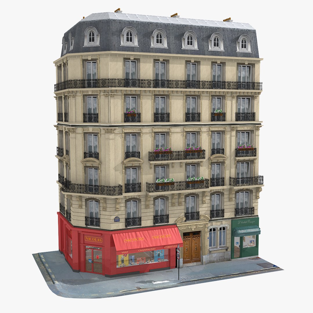 Photorealistic European Tenement House 3d Model