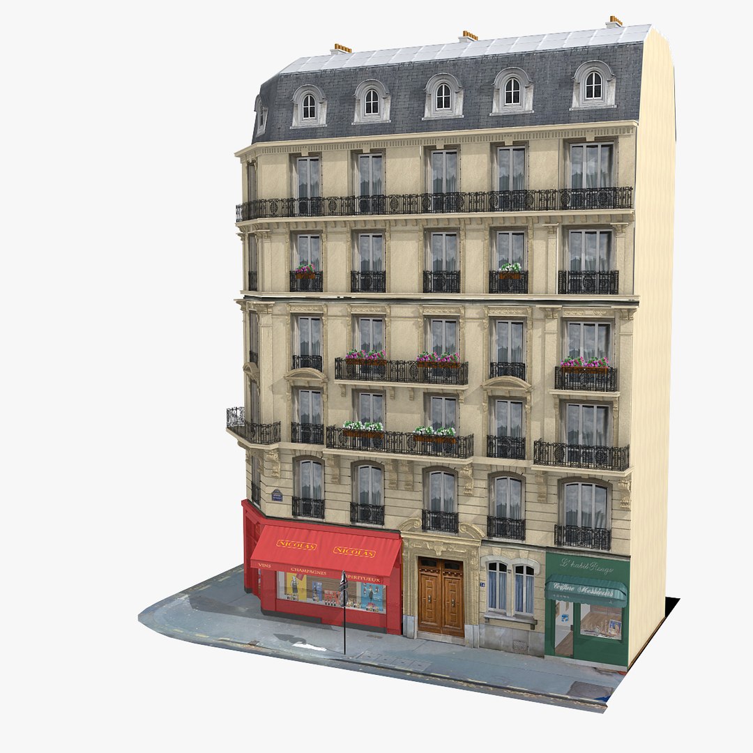 Photorealistic European Tenement House 3d Model