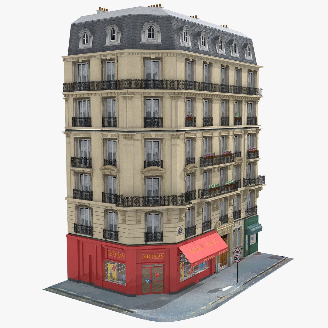 Photorealistic European Tenement House 3d Model