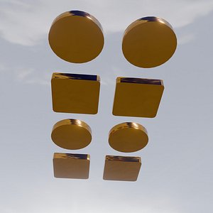 Energy Golden Symbols or logo or icons 3D model