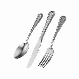 3D classic cutlery dessert spoon knife