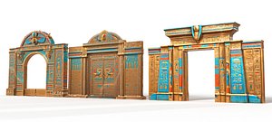 Ancient egyptian gates pack 3D model
