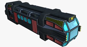 3D sci-fi space shuttle