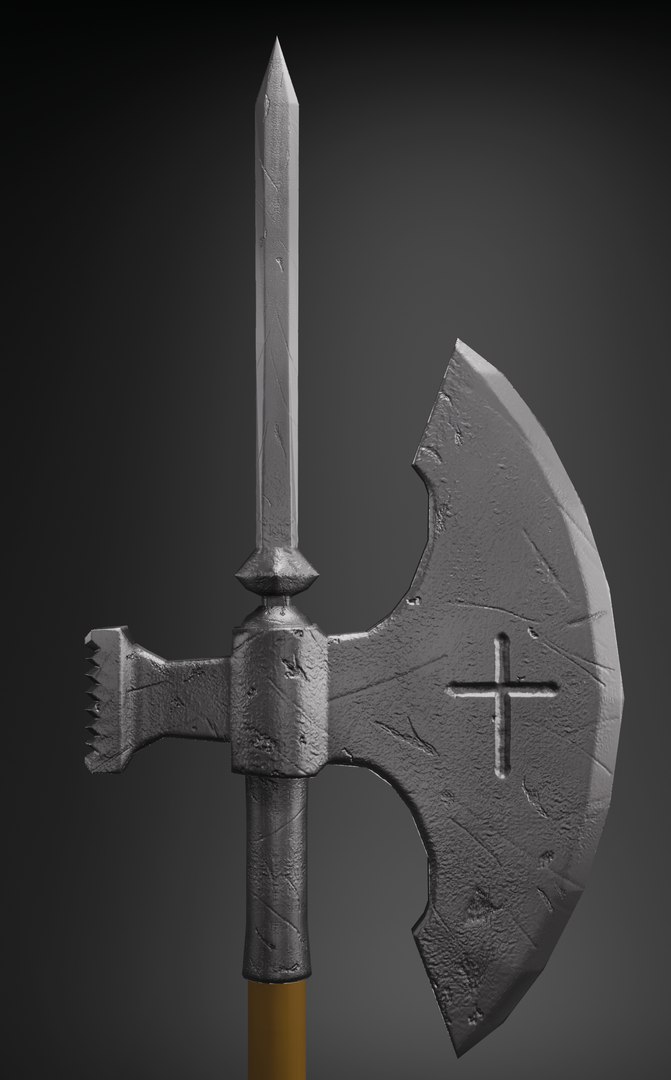 Detailed Medieval Pole Axe Low Poly Asset 3D Model - TurboSquid 2257182