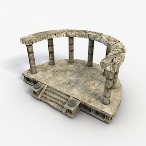 Low poly temple altar