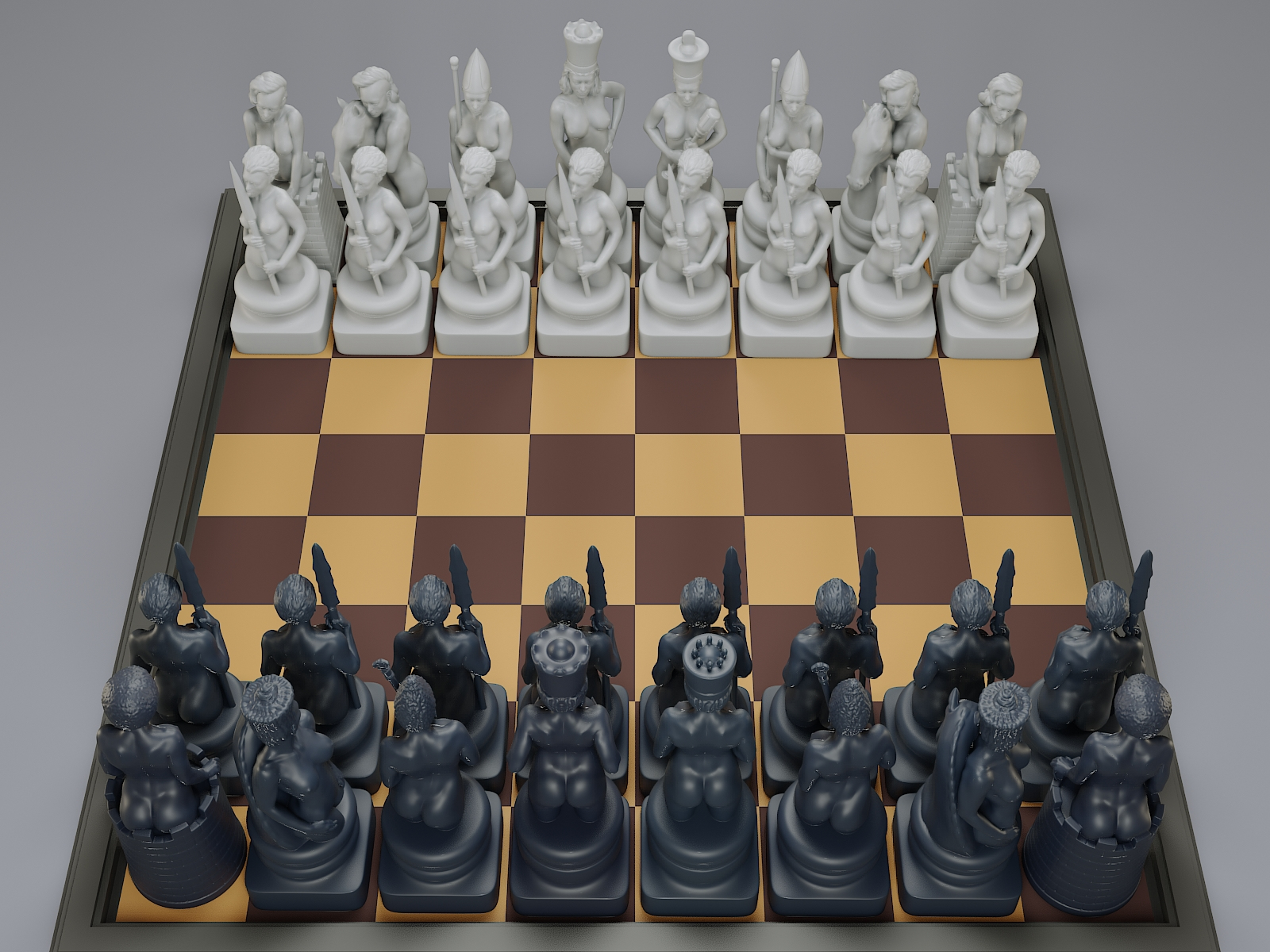 3D model white female chess beautiful - TurboSquid 1543945