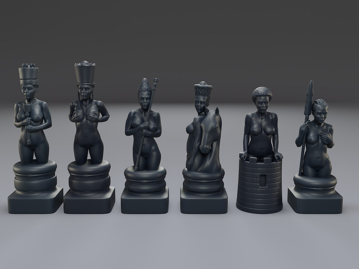 3D model white female chess beautiful - TurboSquid 1543945