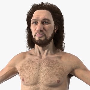 Cro-Magnon Human T-Pose Fur 3D model