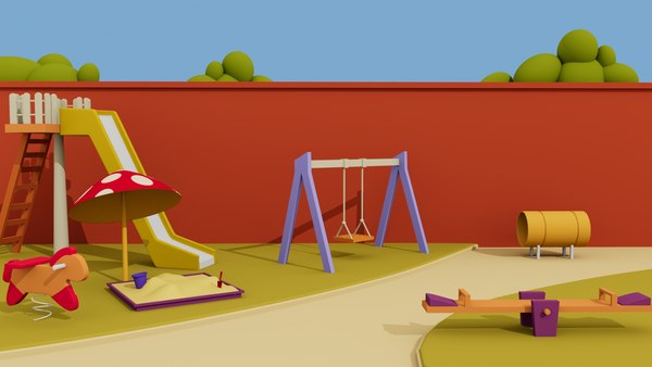 modelo 3d Ambiente del parque infantil de dibujos animados - TurboSquid  1835586