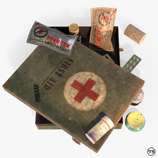 modèle 3D de Kit de premiers secours, accessoire prêt pour le jeu ...
