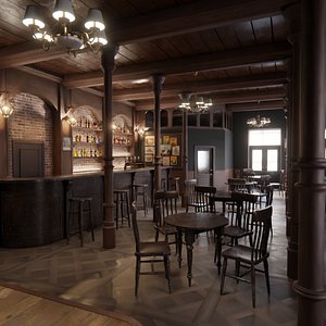 British Pub Interior 3D