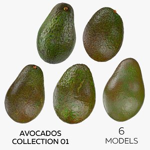3D Avocados Hass Collection 01 - 5 models