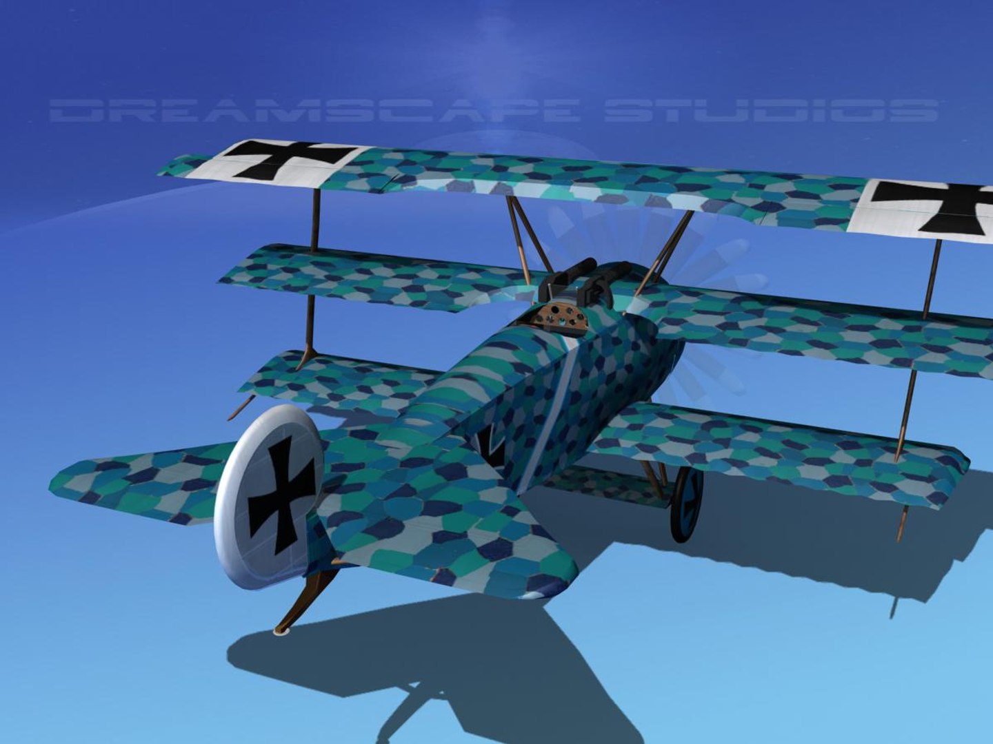 triplanes fokker dr-1 fighter 3d model