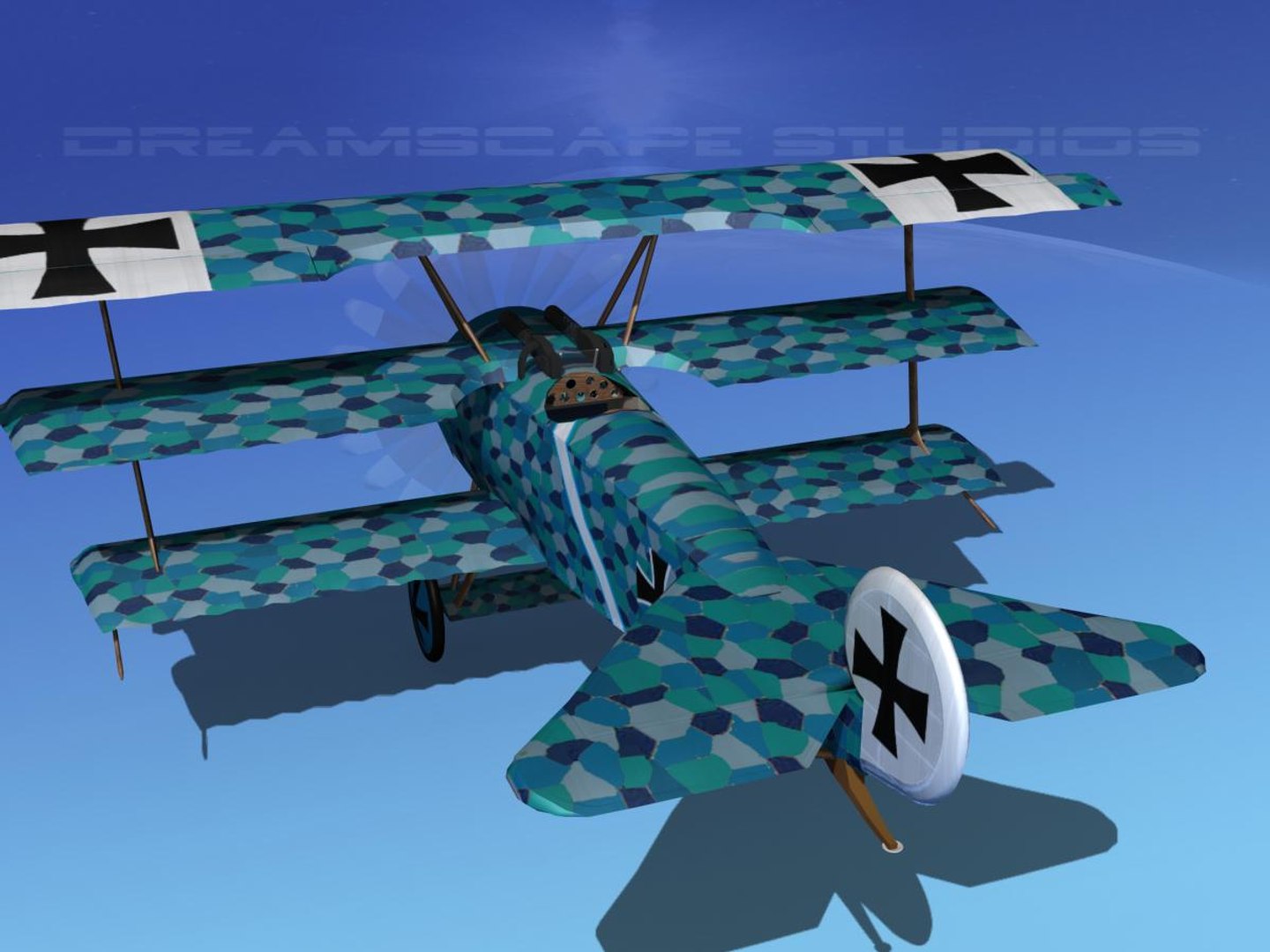 triplanes fokker dr-1 fighter 3d model