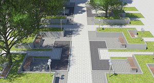 park landscaping 3d 3ds