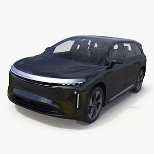 Modern Electric SUV Black Simplified 3D model