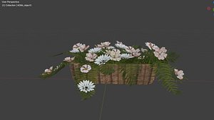 Flower Basket Planter 3D Model 3D