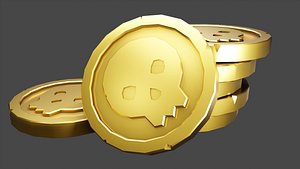 Skull Doubloon Pile 3D model