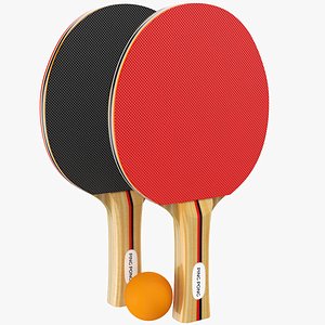 real ping pong paddles 3D model
