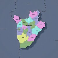 Burundi Admin 1 3D Map - LatLong