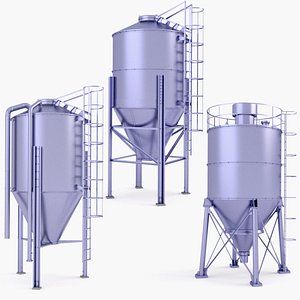 Forage Grain Silos v18 3D model