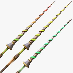 3D model Medieval Wooden Lance Spear Cavalry Tournament Weapon