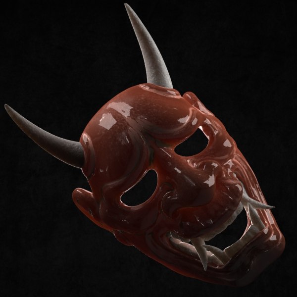 japanese demon mask 3d obj