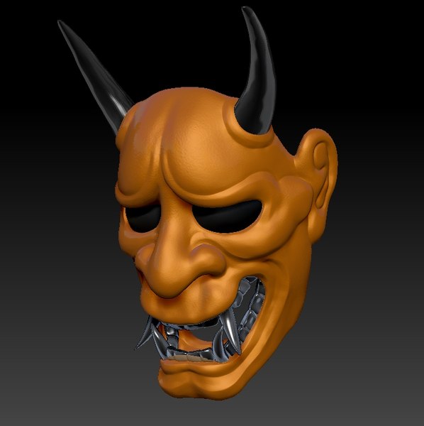 japanese demon mask 3d obj