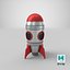 Cohete espacial retro
