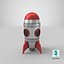 Cohete espacial retro
