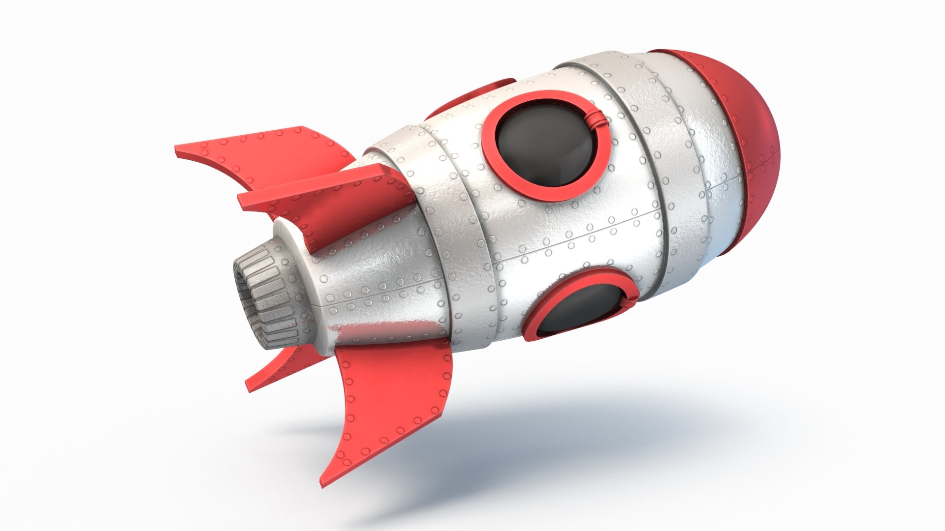 3D Model Retro Space Rocket Cartoon - TurboSquid 1440665