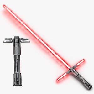 Kylo Ren Lightsaber Used 3D Models Set