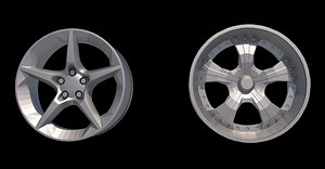 c4d Car wheels Industrial metal wheels blender 2