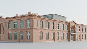 Arminiusmarkthalle - Historic Berlin Brick Market Hall low-poly 3d model