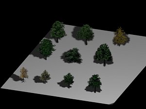 S01- S10 Optical Trees Collection - Very Low Poly - by Xacta  3D models