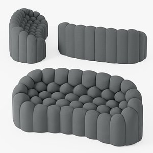 Bubble Sofa Gray Fabric model