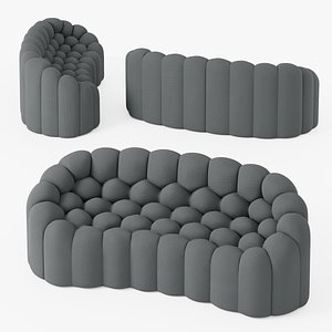 Bubble Sofa Gray Fabric