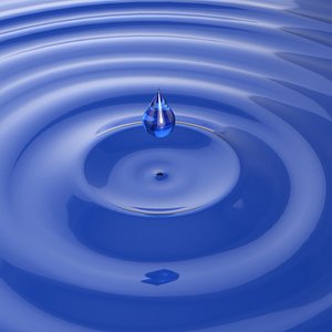 Water surface with drop