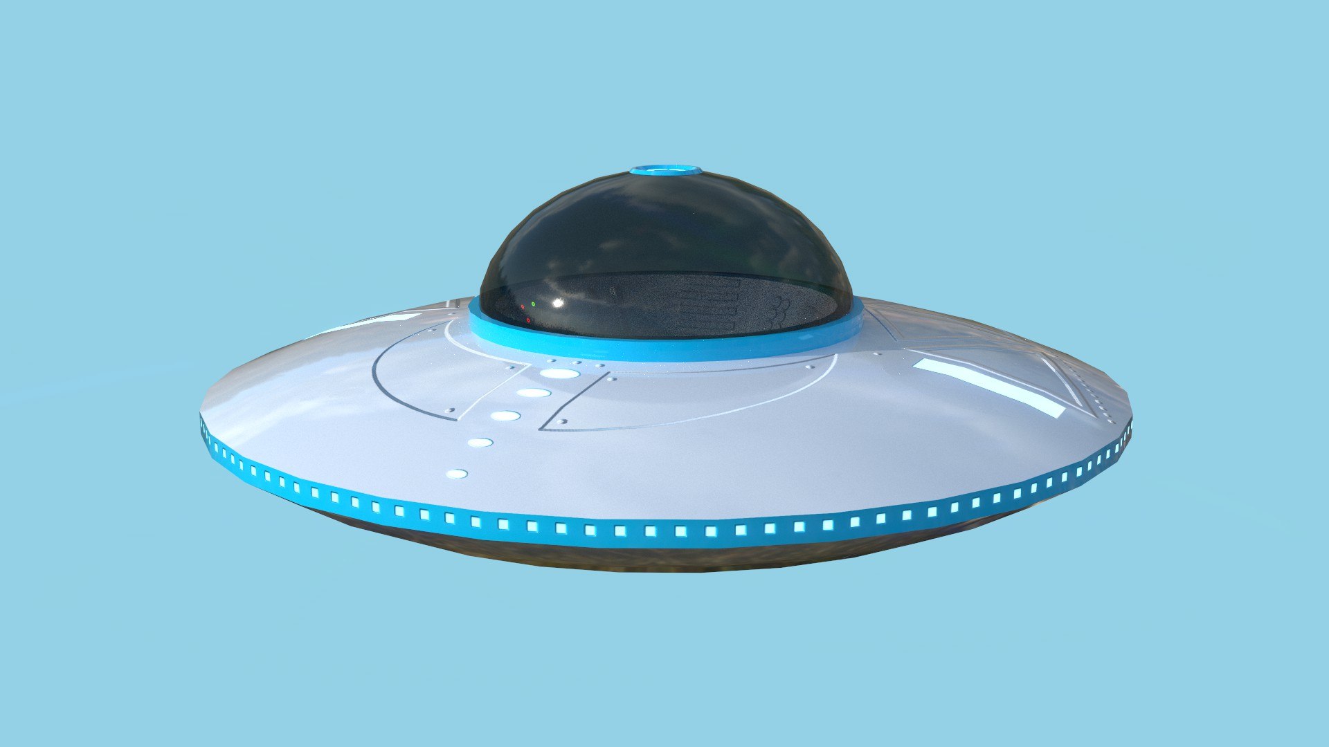 3D Spaceship UFO B3 - White Blue - Alien SciFi Vehicle - TurboSquid 1738162, image size:1920x1080