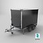 3D Box Style Enclosed Cargo Trailer Black model