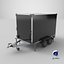 3D Box Style Enclosed Cargo Trailer Black model