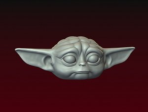 Baby Yoda head 3D model