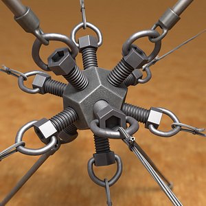 3d model bolt nut wire