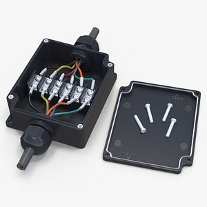 Black Junction Box with 2 Wires