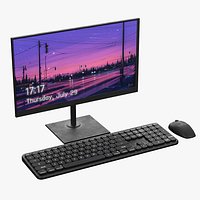 Wireles Computer Set Keyboard Mouse Monitor Black