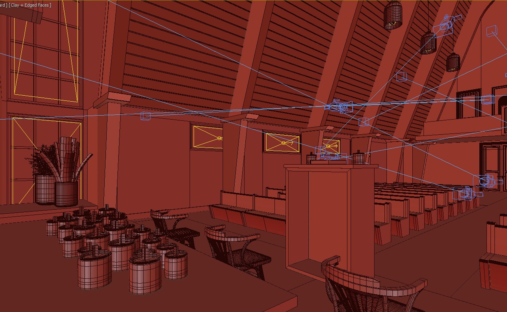 3D Modern Church Interior Model - TurboSquid 2193978