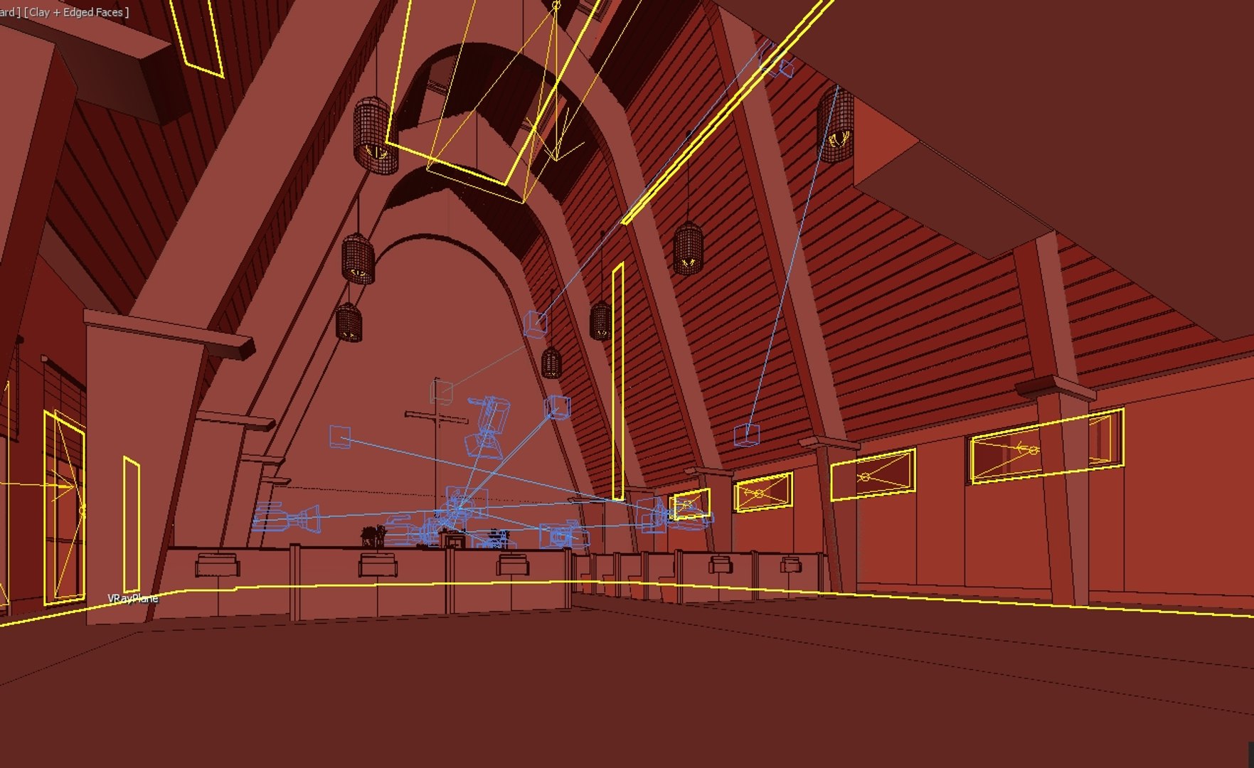 3D Modern Church Interior Model - TurboSquid 2193978