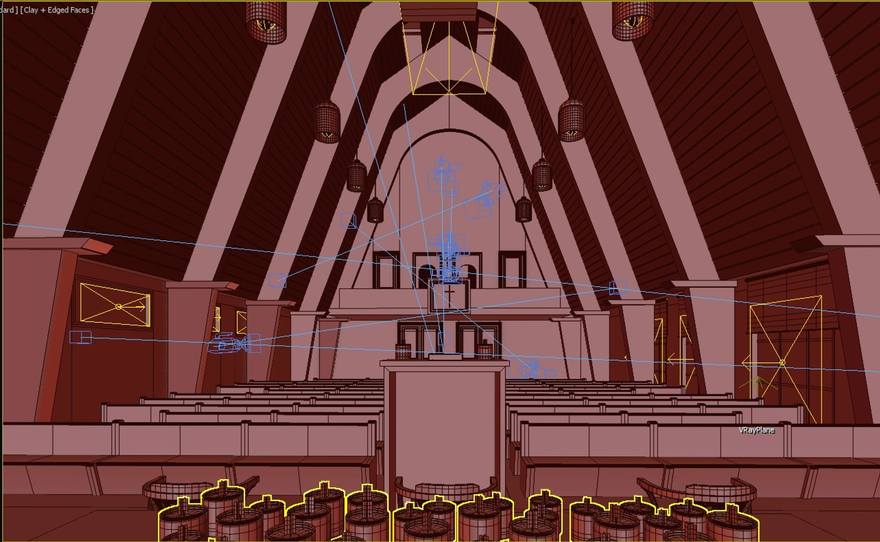 3D Modern Church Interior Model - TurboSquid 2193978