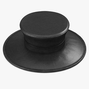 black leather hat 3D model